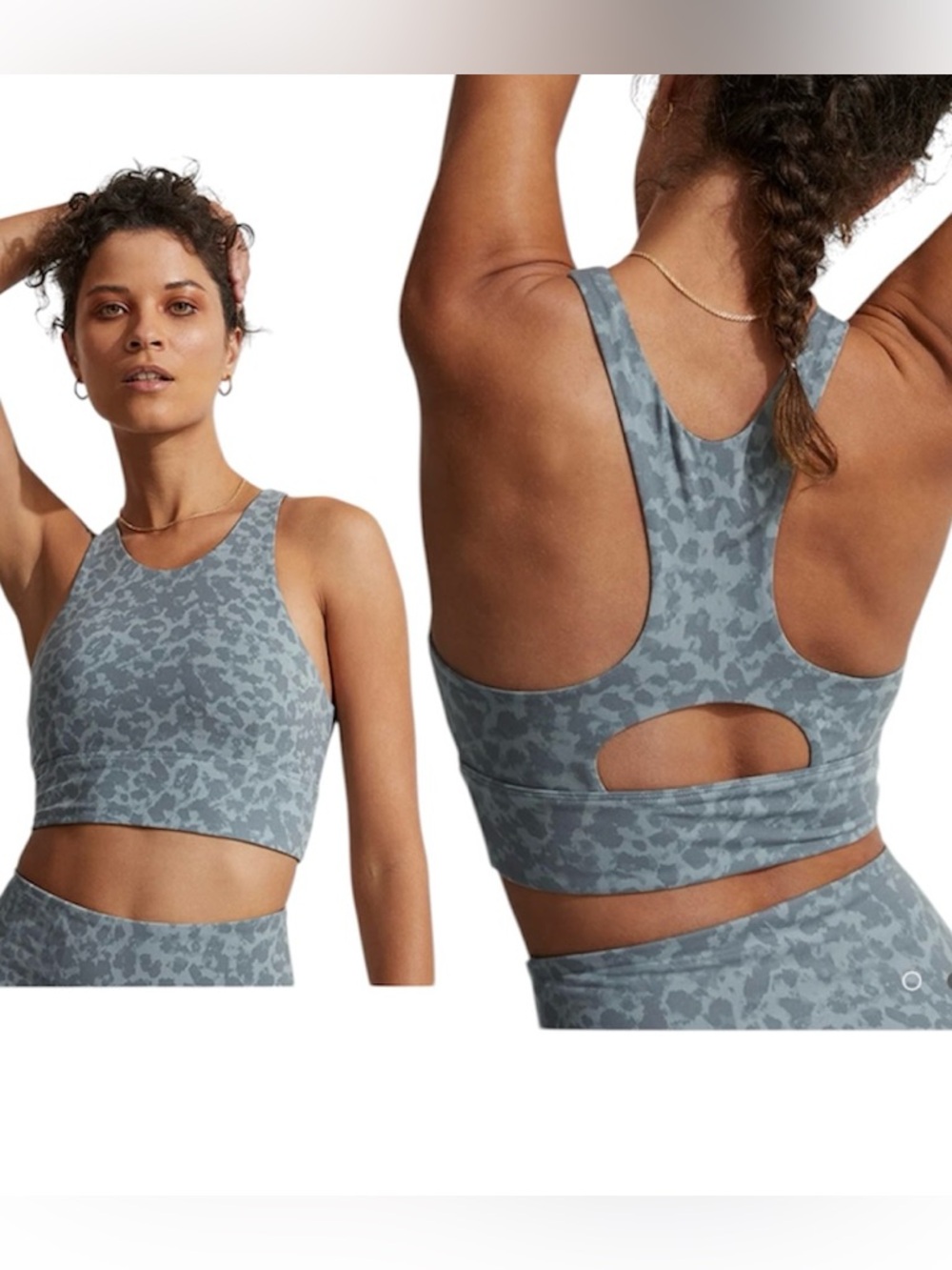 Varley Let’s Move Harris Sports Bra - Cucumber blurred animal